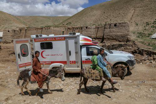 epa11335594 An ambulance reaches flooded areas at Shirjalal village in Baghlan, Afghanistan, 12 May 2024. At least 300 people have died amid heavy floods in Baghlan province in northern Afghanistan, the United Nations Food Program (WFP) said on 11 May. The Asian country is one of the world's most vulnerable to climate change and the least prepared to adapt,...