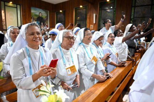 epa11590865 Nuns attend a meeting of Pope Francis with the Bishops of Papua New Guinea and Solomon Islands, priests and religious at the Shrine of St Mary Help of Christians, in Port Moresby, Papua New Guinea, 07 September 2024. Pope Francis is traveling from 2 to 13 September to conduct apostolic visits to Indonesia, Papua New Guinea, East Timor and...