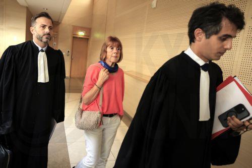 epa11607658 Gisele Pelicot (C), is escorted by her lawyers Stephane Babonneau (R) and Antoine Camus (L) as she exits the criminal court in Avignon, southern France, 16 September 2024. Dominique Pelicot, former husband of Gisele Pelicot, is accused of drugging his wife to rape her while she was unconscious and having offered her to dozens of men at their...