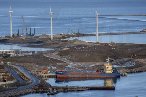 epa11733194 The construction of Lynetteholmen peninsula as seen from Copenhill in Copenhagen, Denmark, 21 November 2024. Lynetteholmen is a planned artificial peninsula in Copenhagen which is expected to be completed in 2070. The peninsula will provide additional space for around 35, 000 residents and will also protect Copenhagen against rising water...