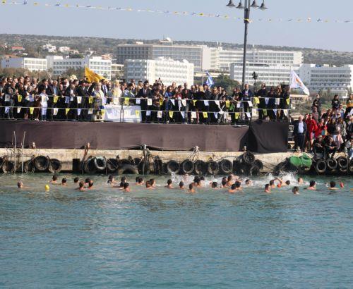 Ο Πρόεδρος της Δημοκρατίας κ. Νίκος Χριστοδουλίδης στον επίσημο εορτασμό των Θεοφανείων, Ιερός Ναός Παναγίας Αγίας Νάπας, Αγία Νάπα, Κύπρος.