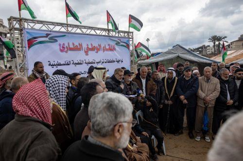 epa11890110 Members of the national and Islamic action factions in the Gaza Strip organize a protest gathering against US President Donald Trump's plan to displace the residents of the Gaza Strip, in Gaza City, 12 February 2025. Trump has once again insisted the US will take control of the Gaza Strip, as he met Jordan's King Abdullah at the White House...