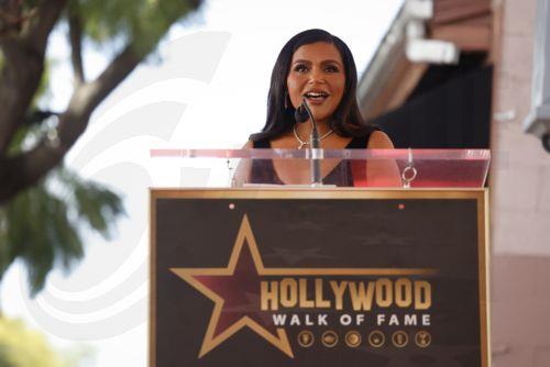 epa11906232 US actor and writer Mindy Kaling speaks during a Hollywood Walk of Fame star ceremony in her honor in Los Angeles, California, USA, 18 February 2025.  EPA/CAROLINE BREHMAN