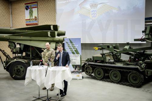 epa11989066 Danish Minister of Defense Troels Lund Poulsen (R) and Denmark's Chief of Defence Michael Hyldgaard hold a press conference on a ground-based air defense system in Gadstrup, Denmark, 26 March 2025. Poulsen and Hyldgaard inaugurated the Air Defence Wing at Skalstrup Air Station near Roskilde, which will be the headquarters for Denmark's...