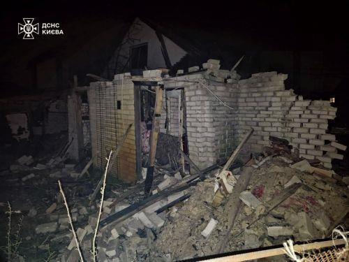 epa12022168 A handout photo made available by the State Emergency Service of Ukraine shows a drone-hit private building in Kyiv, Ukraine, 10 April 2025, amid the ongoing Russian invasion. At least two people were injured after overnight Russian shelling in Kyiv's area, according to the State Emergency Service report. Russian troops entered Ukrainian...