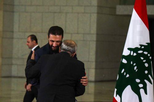 epa12031544 Syrian interim President Ahmed al-Sharaa (L) receives Lebanese Prime Minister Nawaf Salam (R) in Damascus, Syria, 14 April 2025. Salam is visiting Damascus as the first senior official since the new Lebanese government was formed in February.  EPA/MOHAMMED AL-RIFAI