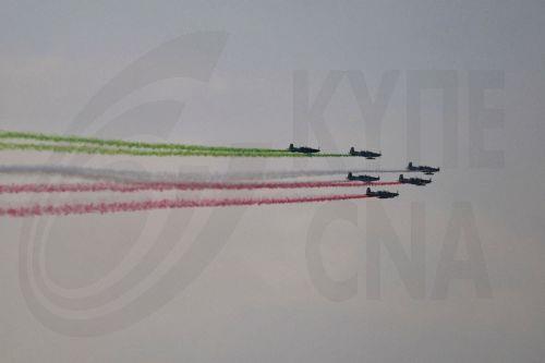 epa12048008 Military aircraft participate in the opening ceremony of the Mexico 2025 Aerospace Fair (FAMEX), at Military Air Base Number 1, in Zumpango in the State of Mexico, Mexico 22 April 2025.  EPA/SASHENKA GUTIERREZ