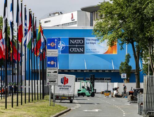epa12185113 Exterior of the World Forum ahead of the upcoming NATO summit in The Hague, the Netherlands, 19 June 2025. The 2025 NATO summit will take place in The Hague from 24 to 25 June.  EPA/REMKO DE WAAL