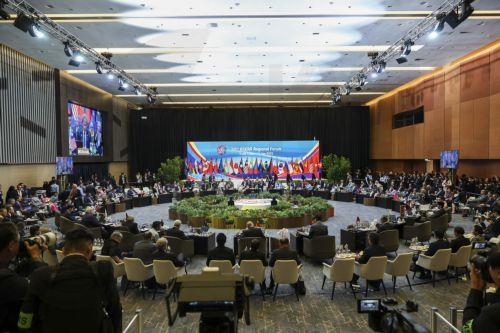 epa12231031 A general view of the 32nd Association of Southeast Asian Nations (ASEAN) Regional Forum at the 58th Association of Southeast Asian Nations (ASEAN) Foreign Ministers’ Meetings in Kuala Lumpur, Malaysia, 11 July 2025.  EPA/FAZRY ISMAIL