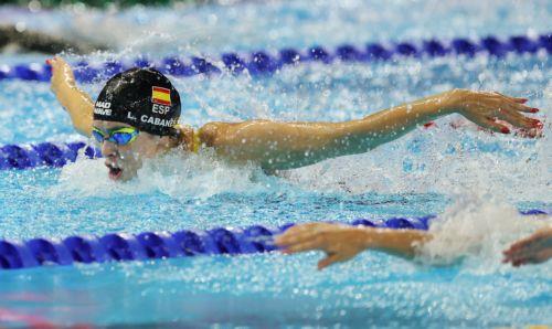 epa12271790 Laura Cabanes Garzas of Spain competes in the Women's 200m Butterfly Swimming heats at the World Aquatics Championships Singapore 2025 in Singapore, 30 July 2025.  EPA/FAZRY ISMAIL