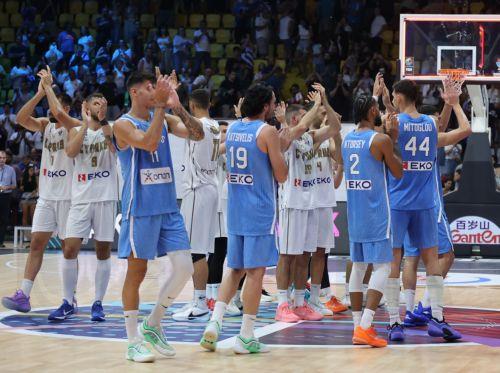 epa12337498 Players of Greece  and Cyprus react after the FIBA EuroBasket 2025 group phase basketball match between Cyprus and Greece, in Limassol, Cyprus, 30 August 2025.  EPA/GEORGI LICOVSKI