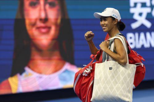 epa12402107 Zhang Shuai of China celebrates winning against Anastasia Zakharova of Russia after their first round match in the China Open tennis tournament in Beijing, China, 24 September 2025.  EPA/WU HAO