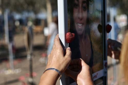 epa12436542 Israeli family members visintg the memorials at the site of the Nova music festival, near Re'im, on the second anniversary of the 07 October 2023 Hamas attacks, near the Gaza border, southern Israel, 07 October 2025. October 07 marks two years since the Palestinian militant group Hamas launched a surprise attack on Israel, taking dozens of...