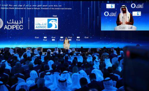 epa12500043 H.E. Dr. Sultan Ahmed Al Jaber, the UAE's Minister for Industry and Advanced Technology, UAE Climate Change Special Envoy and Managing Director and Group CEO of the Abu Dhabi National Oil Company (ADNOC) delivers his speech during the opening ceremony of the Abu Dhabi International Petroleum Exhibition and Conference (ADIPEC) in Abu Dhabi,...