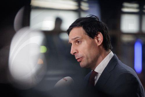 epa12502530 European Commissioner for Climate, Net Zero and Clean Growth Wopke Hoekstra speaks with the media during the European Environment Council meeting in Brussels, Belgium, 04 November 2025. European environment ministers are in Brussels to discuss the European Climate Law amendment and the urgent need for postponement and substantive simplification...