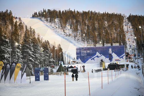epa12526177 A view at the World Cup racing slope area ahead of the FIS Ski World Cup in Levi, Finland, 14 November 2025. The slalom race takes place on 15 and 16 November 2025.  EPA/KIMMO BRANDT
