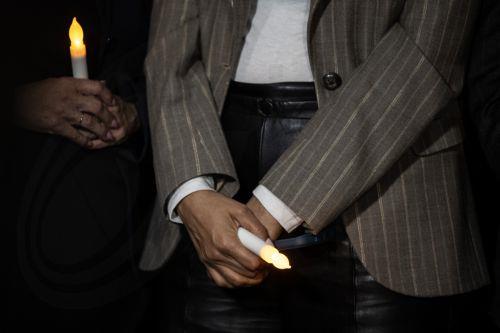 epa12534741 US Rep. Sydney Kamlager-Dove, holds a plastic candle during a vigil at the Rayburn House Office Building in Washington, DC, USA, 18 November 2025. The Democratic Women’s Caucus held a vigil in honor of the Jeffrey Epstein abuse survivors in the Rayburn House Office Building foyer. The House voted on a bill, with President Trump’s recent...