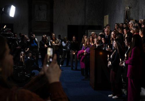 epa12534754 A view of Jeffrey Epstein abuse survivor Annie Farmer speaking at the podium at the Rayburn House Office Building in Washington, DC, USA, 18 November 2025. The Democratic Women’s Caucus held a vigil in honor of the Jeffrey Epstein abuse survivors in the Rayburn House Office Building foyer. The House voted on a bill, with President Trump’s recent...