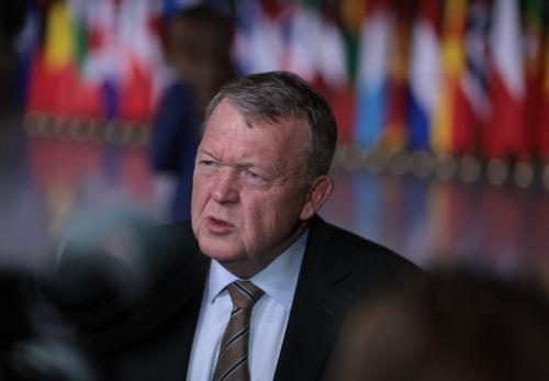 epa12566303 Denmark's Foreign Minister Lars Lokke Rasmussen speaks to the press upon arrival at the NATO Foreign Ministers Council at NATO Headquarters in Brussels, Belgium, 03 December 2025. Detailing the forthcoming meeting, the Secretary General explained that 'as we look ahead to the next NATO Summit in Ankara in July, Allies will address the evolving...
