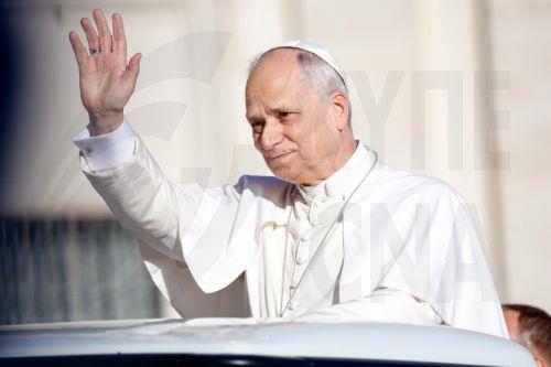 epa12573759 Pope Leo XIV waves as he leads the Jubilee Audience in St. Peter's Square, Vatican City, 06 December 2025, as part of the Jubilee Year of Hope.  EPA/GIUSEPPE LAMI