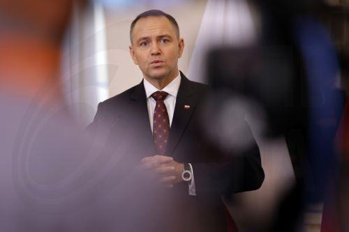 epa12584976 Polish President Karol Nawrocki attends a joint press conference with the Latvian president after their meeting in Riga, Latvia, 11 December 2025.  EPA/TOMS KALNINS