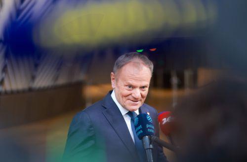 epa12600841 Poland's Prime Minister Donald Tusk speaks to the media during the EU Council Summit in Brussels, Belgium, 18 December 2025. EU leaders are meeting to discuss the latest developments in Ukraine, the EU's next multiannual financial framework, the EU enlargement process, and the geoeconomic situation in the European Union.  EPA/OLIVIER HOSLET