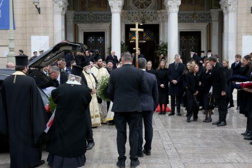 epa12661502 The coffin containing the remains of Princess Irene is being carried out of the Metropolitan Cathedral of Athens after the end of the funeral service, Athens, Greece, 19 January 2026. Princess Irene, the younger sister of Queen Sofia of Spain and of the former King Constantine, died aged 83 on 15 January in Madrid. Her funeral was held on...