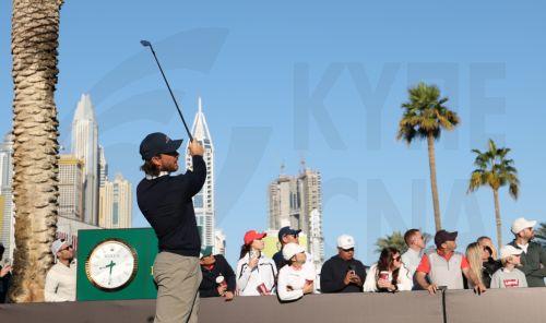 epa12669794 Tommy Fleetwood of England in action during the first round of the Hero Dubai Desert Classic 2026 Golf tournament in Dubai, United Arab Emirates, 22 January 2026.  EPA/ALI HAIDER