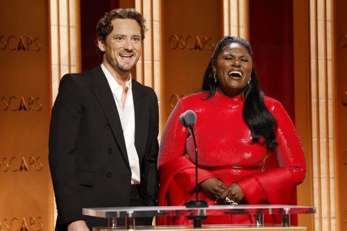 epa12671290 US actors Lewis Pullman (L) and Danielle Brooks (R) announce the nominees for the 98th Academy Awards (Oscars 2026) at the Samuel Goldwyn Theater in Beverly Hills, California, USA, 22 January 2026. The 98th Academy Awards will take place on 15 March 2026, at the Dolby Theatre in Los Angeles.  EPA/CHRIS TORRES