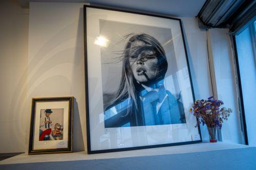 epa12692471 Photographic prints of French actress Brigitte Bardot on display at the 'Galerie de l'Instant' for the exhibition 'Et Dieu Crea Bardot' (And God created Bardot) in Paris, France, 30 January 2026.  EPA/CHRISTOPHE PETIT TESSON