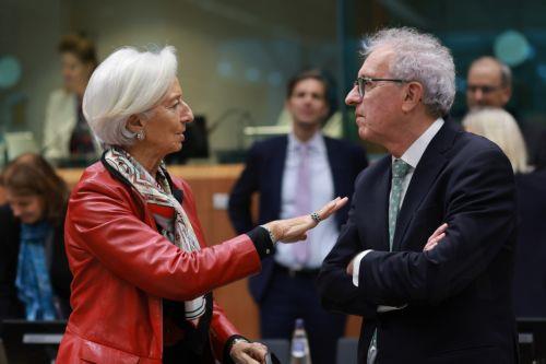 epa12747186 European Central Bank (ECB) President Christine Lagarde (L) and European Stability Mechanism (ESM) Managing Director Pierre Gramegna  at the start a Eurogroup  Finance ministers meeting in Brussels, Belgium, 16 February 2026. Ministers are set to discuss the draft Council recommendation on the economic policy of the euro area for 2026 and...