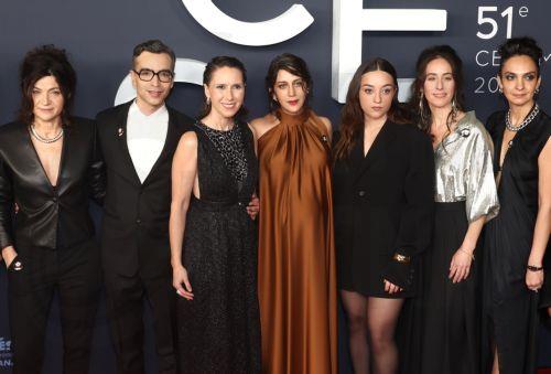 epa12780286 (L-R) Valentina Merli, Alexandre Singh, Natalie Musteata, Zahra Amir Ebrahimi, Luana Bajrami, Violeta Kreimer, and Lucy DeVito arrive for the 51st annual Cesar awards ceremony held at the Olympia concert hall in Paris, France, 26 February 2026. The awards are presented by the French 'Academie des Arts et Techniques du Cinema' (Academy of Cinema...