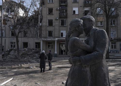 epa12790487 A handout photo made available by the press service of the 93rd 'Kholodnyi Yar' Separate Mechanized Brigade of the Ukrainian Armed Forces shows a destroyed marriage registry building following a Russian strike in the frontline city of Druzhkivka, Donetsk region, eastern Ukraine, 02 March 2026. At least five people were killed - three in...