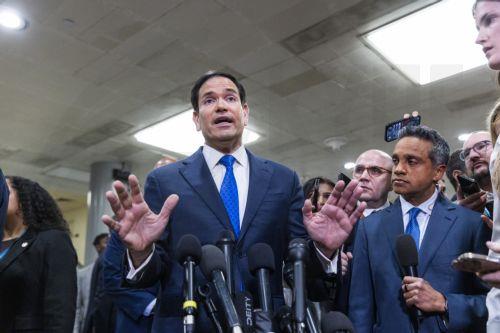epa12792902 US Secretary of State Marco Rubio speaks to the media about Iran before a classified briefing with lawmakers at the US Capitol in Washington, DC, USA, 03 March 2026. Iran is warning of an escaped conflict in response to a joint US-Israeli military campaign that began 28 February and that has toppled Iran's leadership.  EPA/JIM LO SCALZO