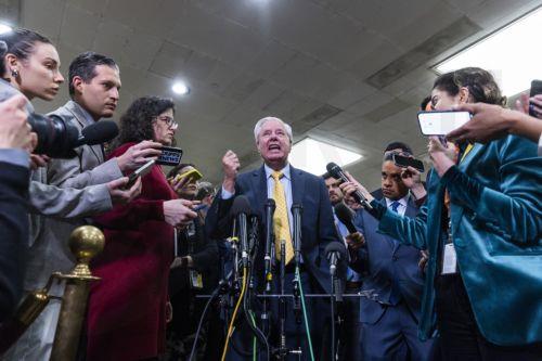 epa12793257 Republican Senator from South Carolina Lindsey Graham speaks after being briefed by Trump officials about the conflict in Iran about at the US President Trump officials about the conflict in Iran about at the US Capitol in Washington, DC, USA, 03 March 2026. Iran is warning of an escalated conflict in response to a joint US-Israeli military...