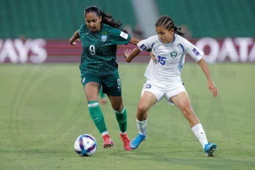 epa12805988 Anika Rania Siddiqui of Bangladesh and Umida Zoirova of Uzbekistan compete for the ball during the AFC Women’s Asian Cup Group B match between Bangladesh and Uzbekistan in Perth, Australia, 09 March 2026.  EPA/RICHARD WAINWRIGHT AUSTRALIA AND NEW ZEALAND OUT EDITORIAL USE ONLY