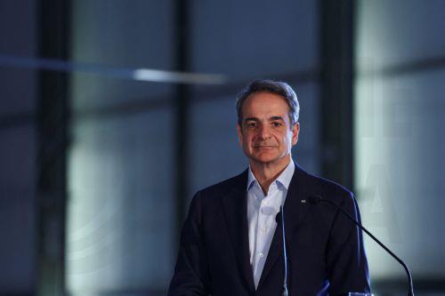 epa12806511 Greek Prime Minister Kyriakos Mitsotakis looks on during a joint press conference with Cyprus' and France's presidents at Paphos military airport, in Paphos, Cyprus, 09 March 2026, on the day of Macron's visit to show France's solidarity after recent drone attacks amid the U.S.-Israeli conflict with Iran, and aimed at reinforcing European...
