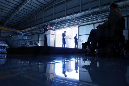 epa12806588 French President Emmanuel Macron (L), Cypriot President Nikos Christodoulides (C), and Greek Prime Minister Kyriakos Mitsotakis take part in a joint press conference at Paphos military airport, in Paphos, Cyprus, 09 March 2026, on the day of Macron's visit to show France's solidarity after recent drone attacks amid the U.S.-Israeli conflict with...