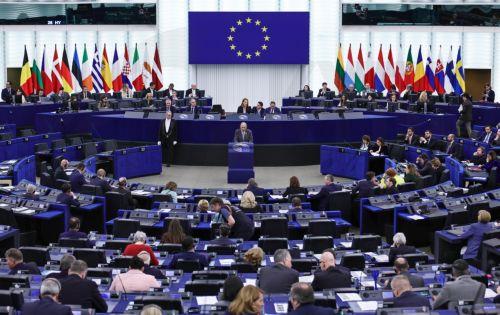 epa12811419 Prime Minister of Armenia Nikol Pashinyan delivers a speech at the European Parliament in Strasbourg, France, 11 March 2026. The current plenary session runs from 09 to 12 March 2026.  EPA/RONALD WITTEK