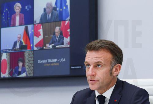 epa12811763 French President Emmanuel Macron chairs a video conference of G7 leaders to discuss the fallout of the war in Iran on the world economy, amid the U.S.-Israeli conflict with Iran, at the Elysee Palace in Paris, France, 11 March 2026.  EPA/Gonzalo Fuentes / POOL MAXPPP OUT