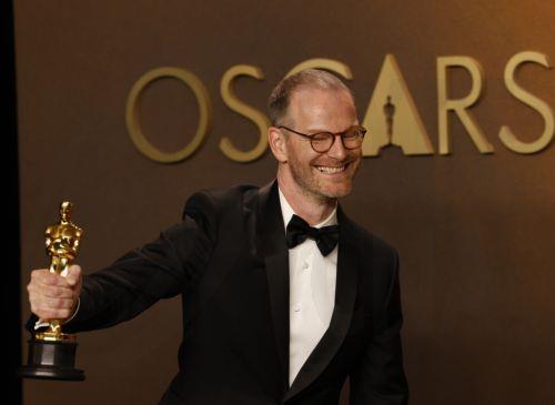 epa12824273 Joachim Trier poses with the award for Best International Feature for 'Sentimental Value' during the the 98th annual Academy Awards ceremony at the Dolby Theatre in Los Angeles, California, USA, 15 March 2026.  EPA/JILL CONNELLY