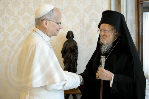 Συνάντηση του Οικουμενικού Πατριάρχη με τον Πάπα Λέοντα στο Βατικανό