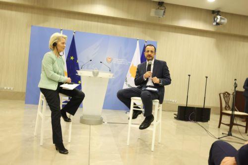 Κόμβος αλληλεγγύης για την ΕΕ και τον κόσμο η Κύπρος, είπε η Πρόεδρος Κομισιόν  [BINTEO]