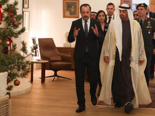 UAE President arrives at Presidential Palace in Nicosia for an official visit
