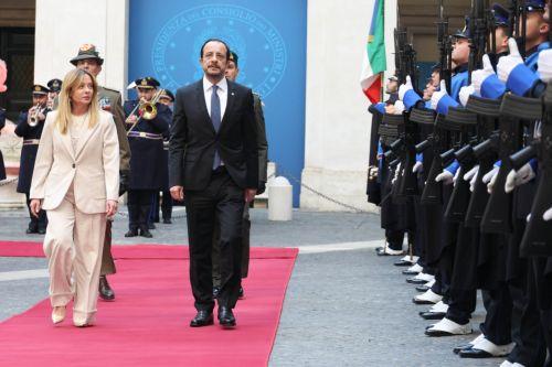 Κύπρος και Ιταλία ομονοούντα κράτη με κοινές επιδίωξεις, λένε Χριστοδουλίδης- Μελόνι (2)