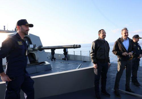 Here whenever Cyprus needs us, Mitsotakis says from frigate Kimon [VIDEO]