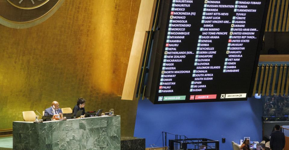 Η ΓΣ ΟΗΕ ενέκρινε ψήφισμα για πλήρη ένταξη Παλαιστίνης